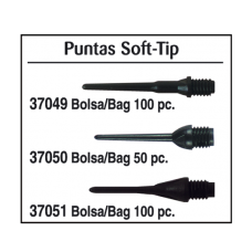 Puntas Soft-tip. Negro.1/4.bolsa 50 Pz