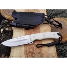 Cuchillo MIGUEL NIETO CHAMAN  MICARTA BLANCA 140-W KYDEX NEGRO  Acero Mova Hoja 11.5 cm 