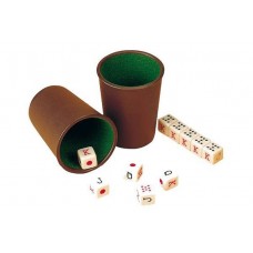 SET DE JUEGO DE DADOS POKER, FOURNIER CUBILETE + 5 DADOS