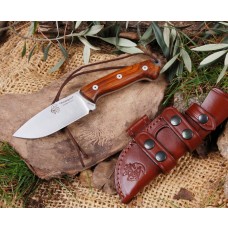 Cuchillo JV CDA AXARQUIA Acero Mova 58 Cocobolo Funda Cuero