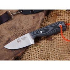 Cuchillo JV CDA Hobbit Acero Mova 58 Micarta Negra Funda  Kydex 