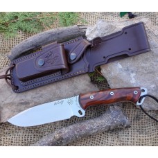 Cuchillo JV CDA WOLF Acero Inox. 1.1416 Cocobolo Funda de Cuero